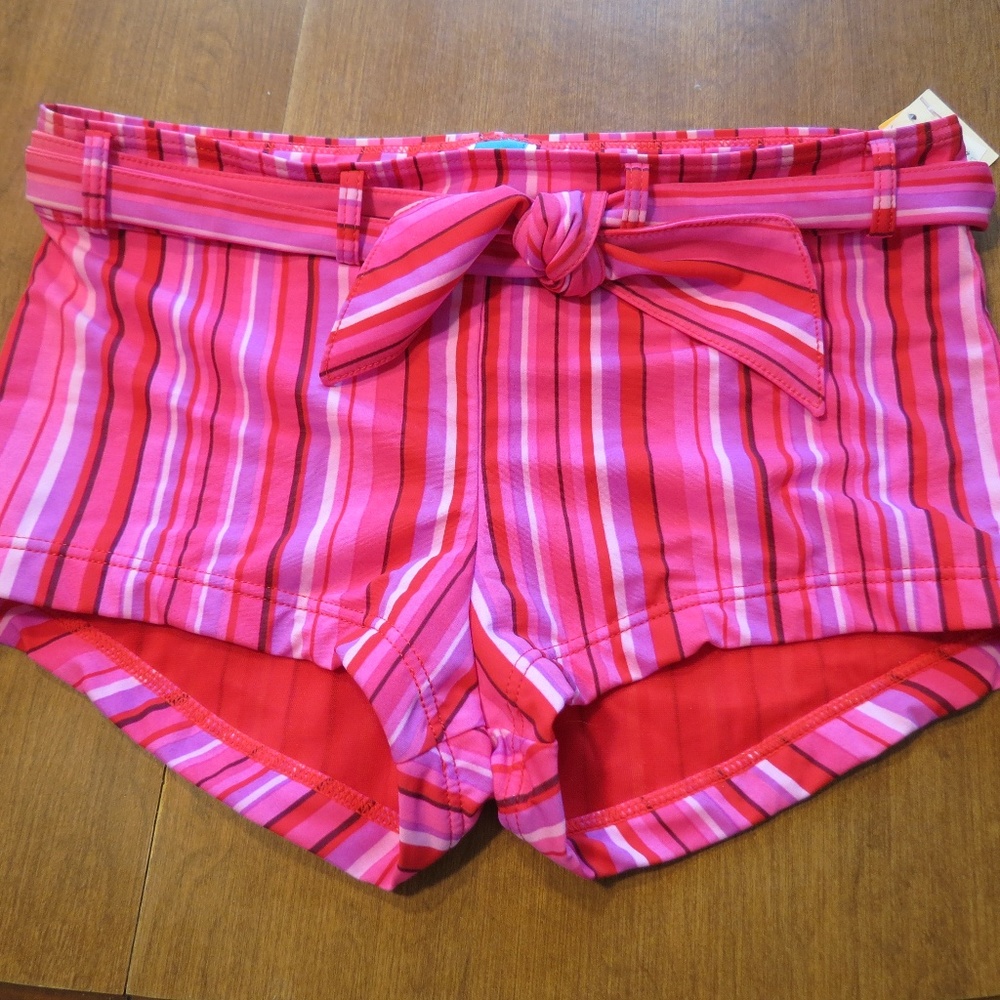 SINCE PINK STRIPED SHORTY SHORTS SMALL